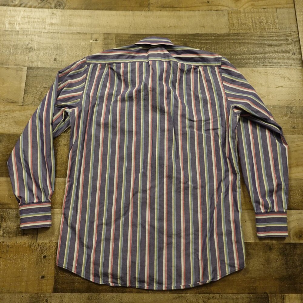 Lacoste Button Down Shirt Men’s Medium EU 40 Multicolor Stripe Vintage French - Picture 13 of 14